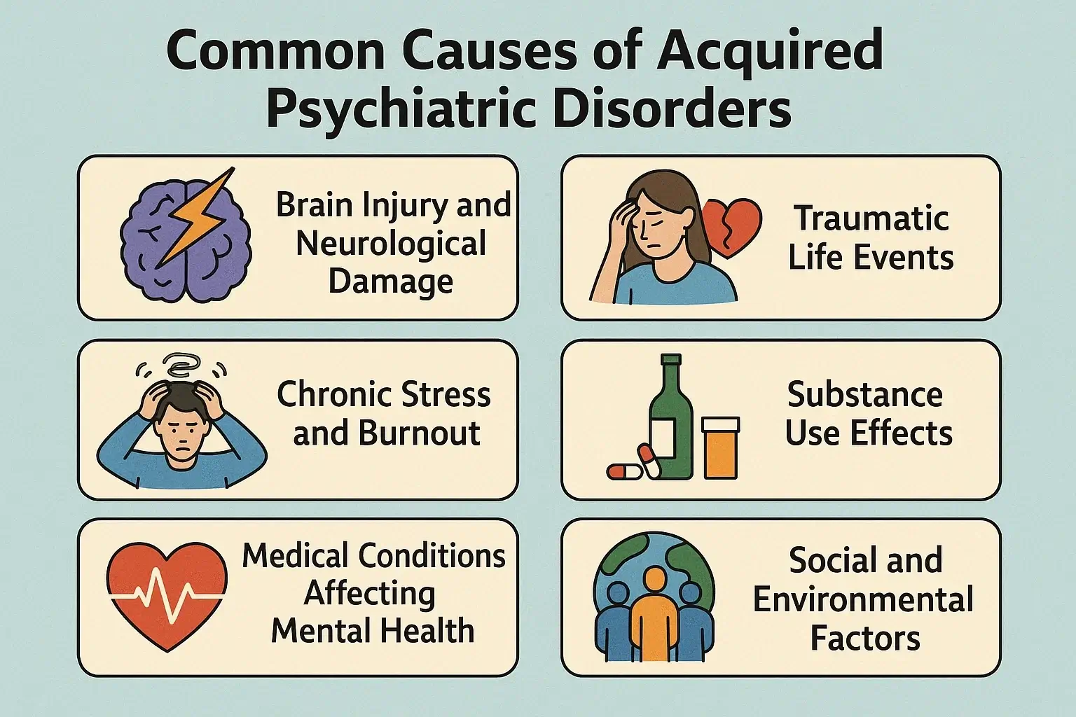 Common Causes of Acquired Psychiatric Disorders